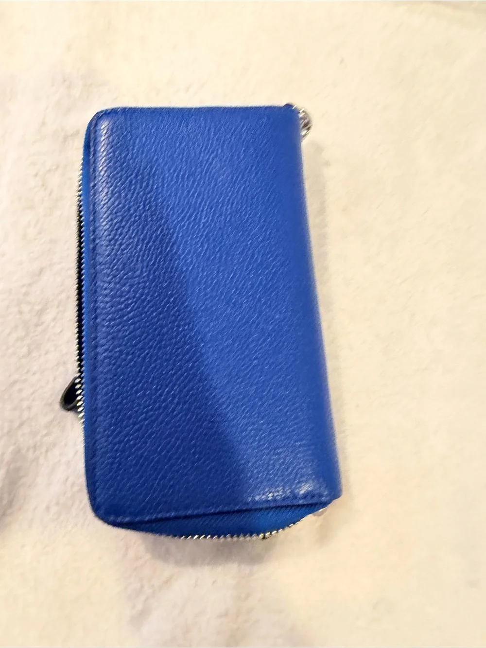 Michael Kors Cobalt Blue Pebbled Zip Wristlet Wallet